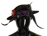 Dolce & Gabbana Black Lapil Crystal Heart Feather Brooch Fedora Hat -   -  Dolce & Gabbana.